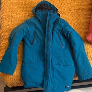 Teal Hooded Winter Jacket